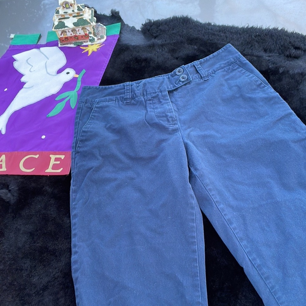 Womens Vineyard Vines Shep & Ian Navy Blue Khaki Capris Size 0:Cotton Spandex